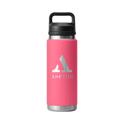 Front View of Pink-Tropical Rambler® 26 oz Water Bottle with Chug Cap