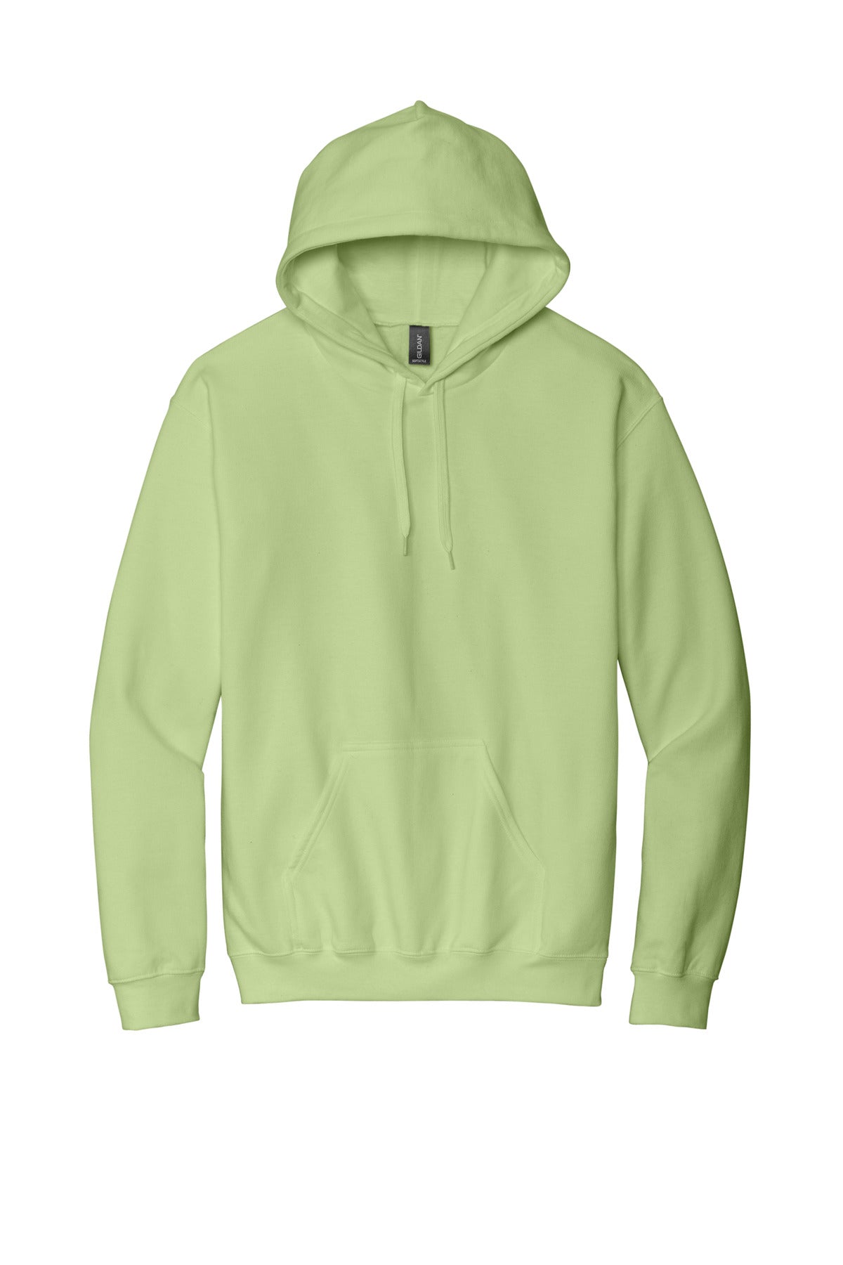 Front View of Pistachio Gildan Softstyle Midweight Pullover Hooded Sweatshirt SF500