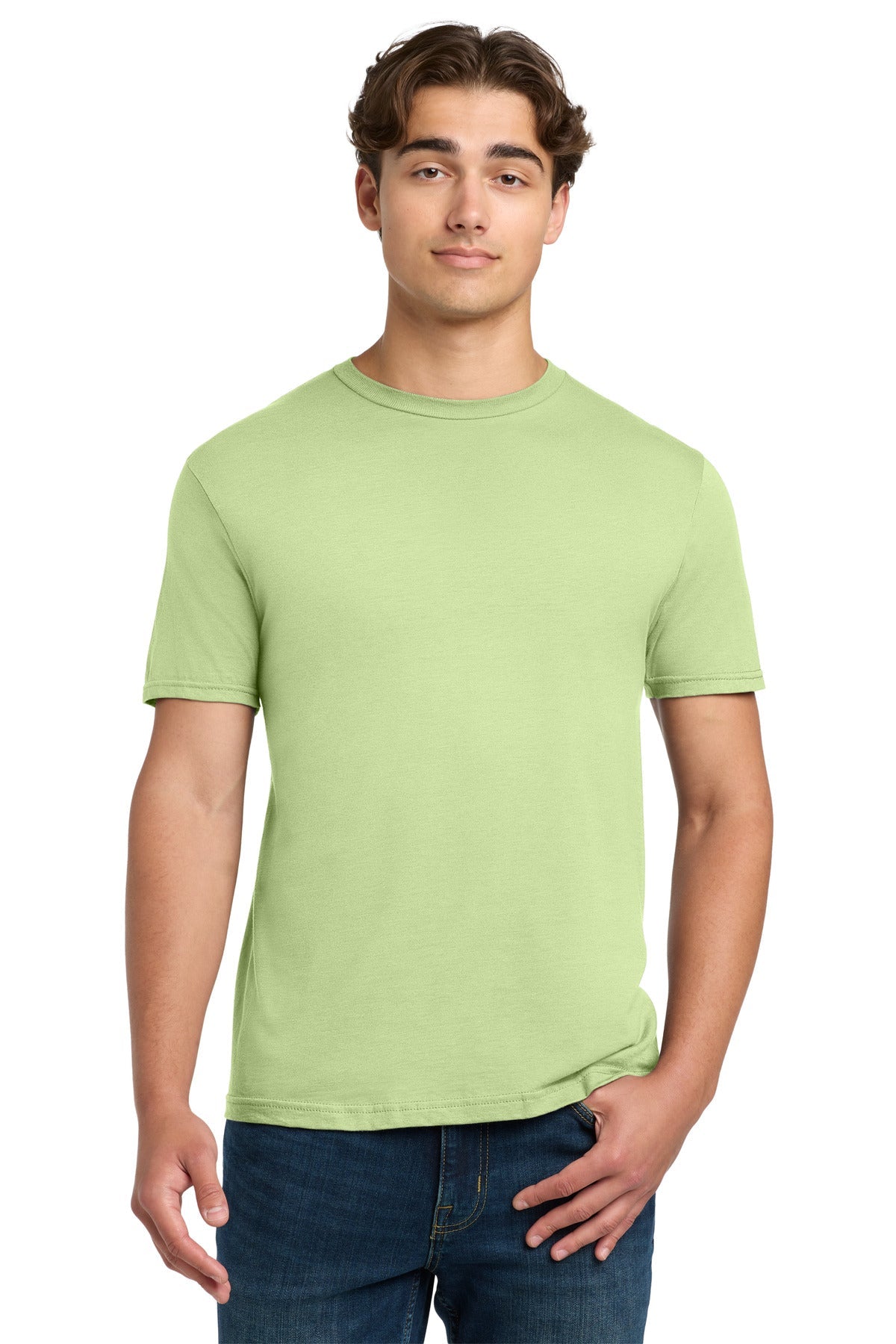 Front View of Pistachio Gildan Softstyle T-Shirt. 64000