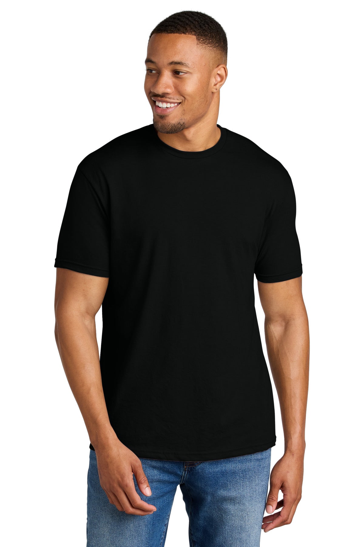 Front View of PitchBlack Gildan Softstyle CVC Tee 64000CVC