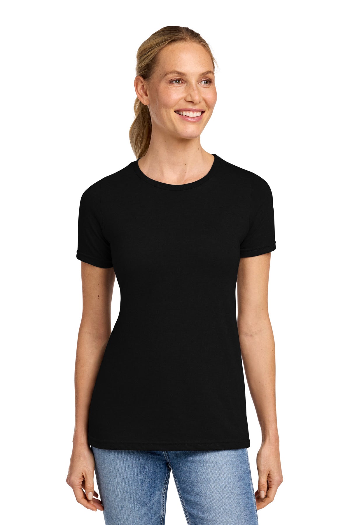 Front View of PitchBlack Gildan Softstyle Women's CVC T-Shirt 64001LCVC