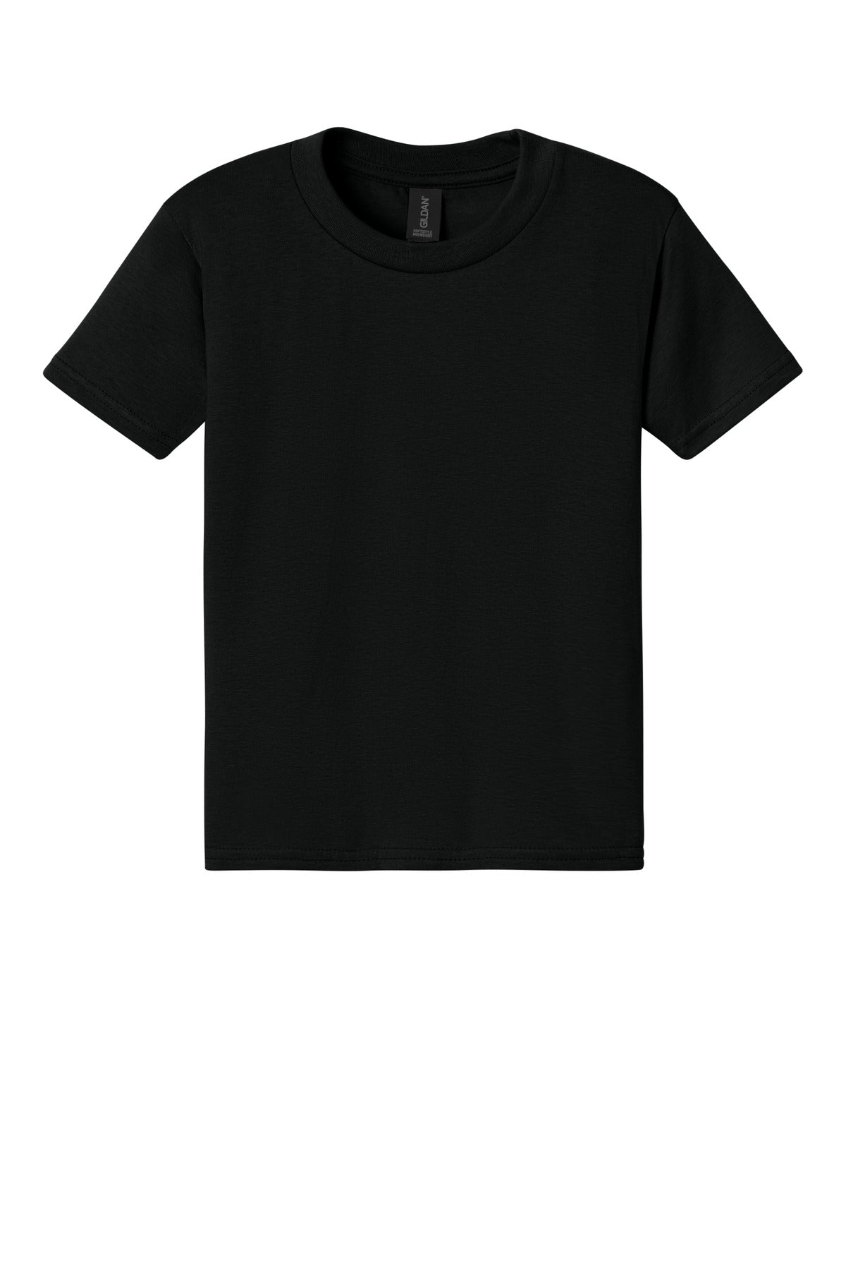 Front View of PitchBlack Gildan Youth Softstyle Midweight Tee 65000B