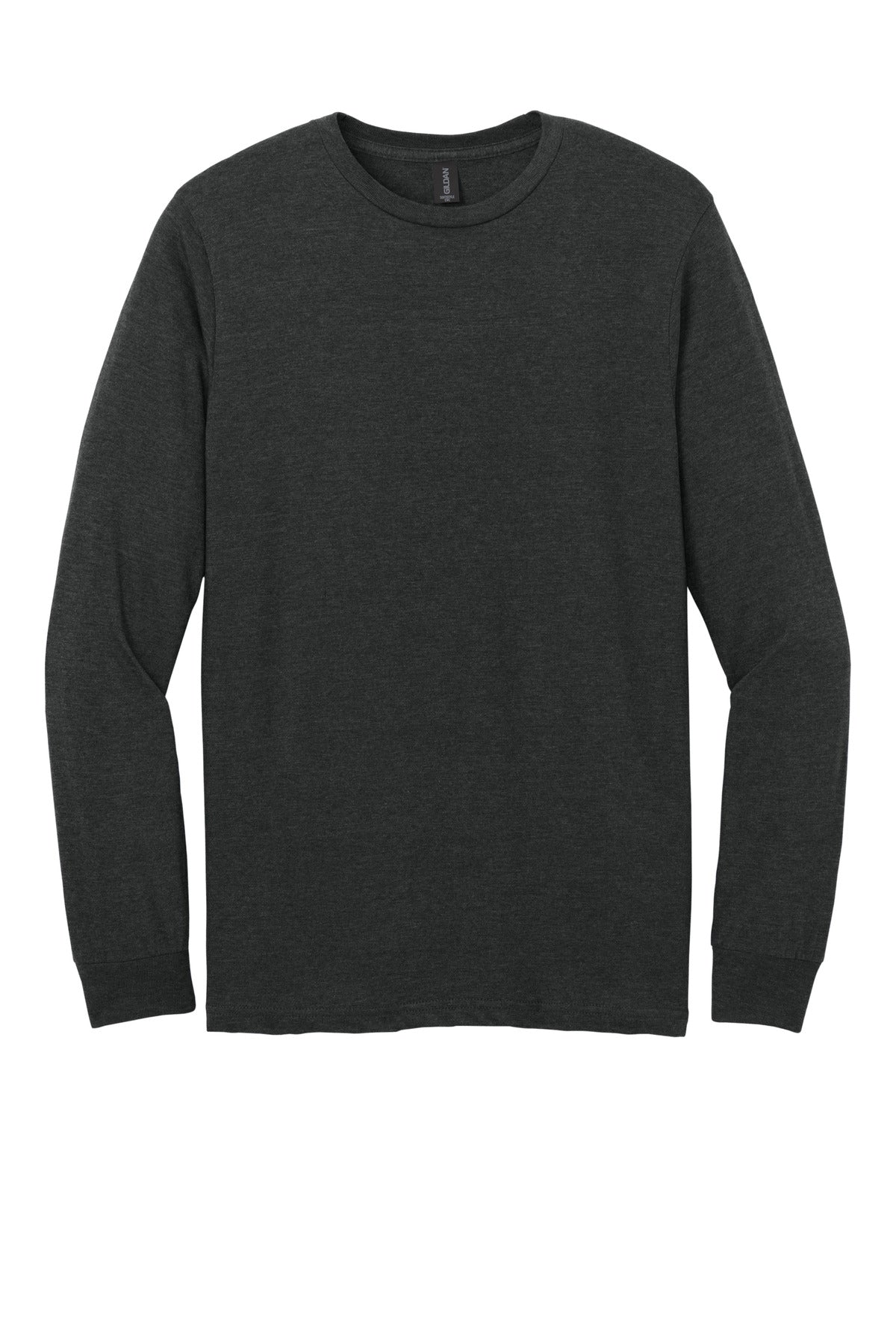 Front View of PitchBlMst Gildan Softstyle CVC Long Sleeve Tee 64440CVC