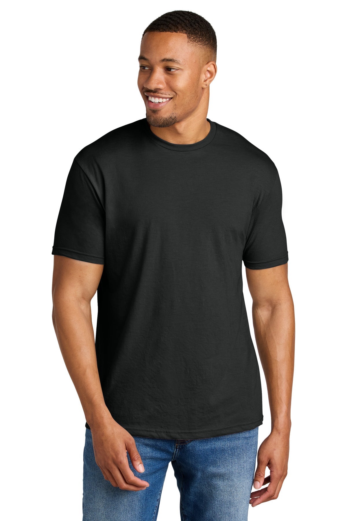 Front View of PitchBlMst Gildan Softstyle CVC Tee 64000CVC