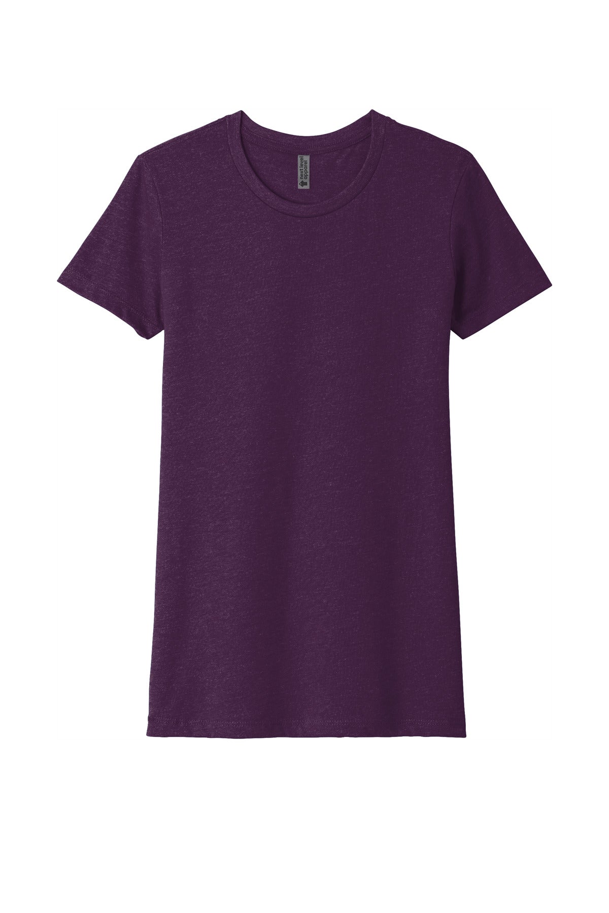 Front View of Plum Next Level Apparel Women's CVC Tee. NL6610