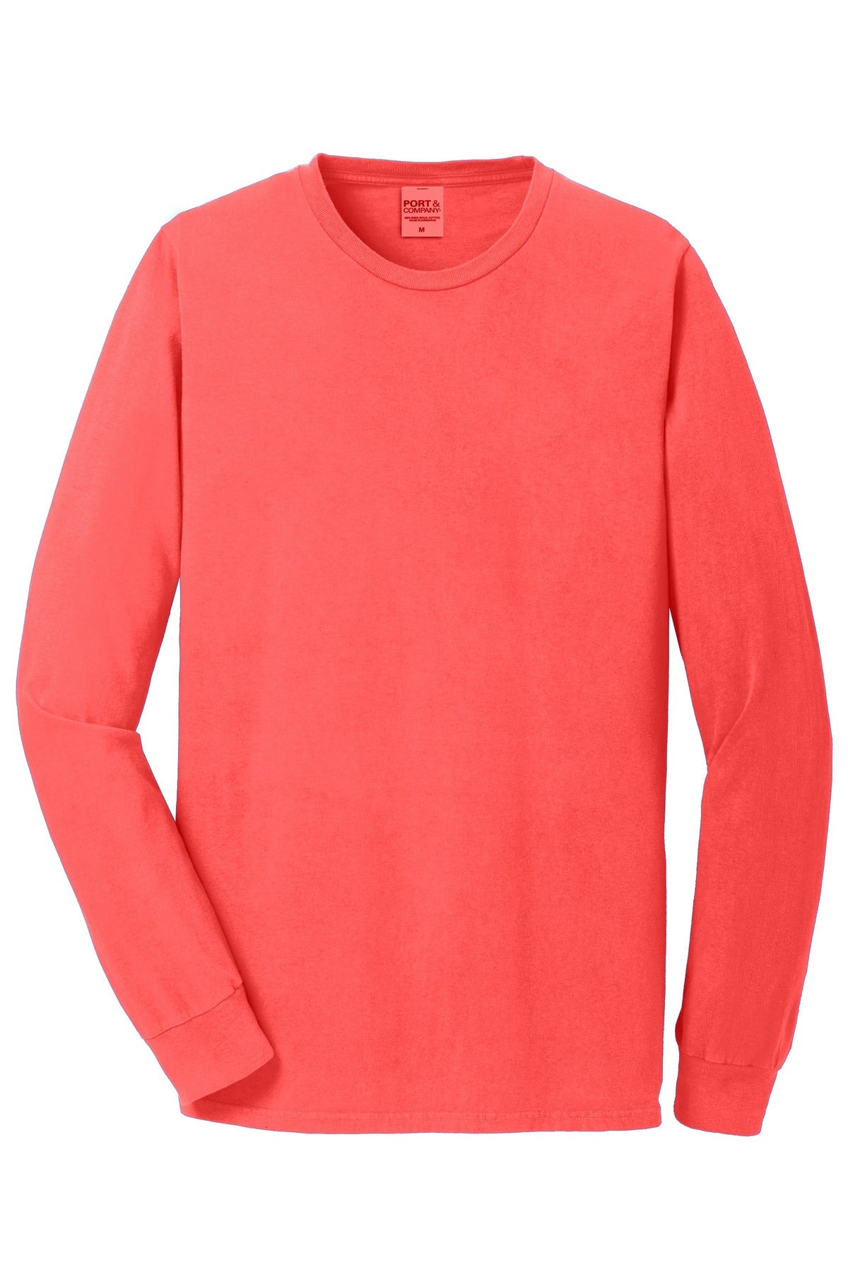 Front View of Poppy Port & Co Beach Wash Garment-Dyed Long Sleeve Tee PC099LS