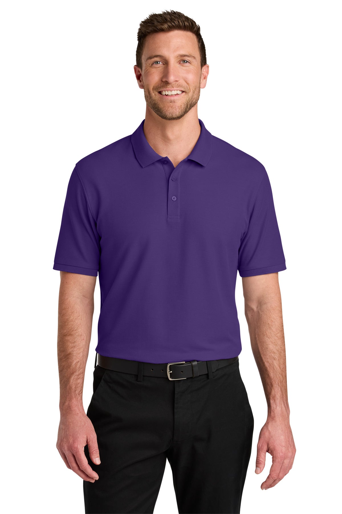 Front View of PrismPrpl Port Authority Wearever Signature Pique Polo K200