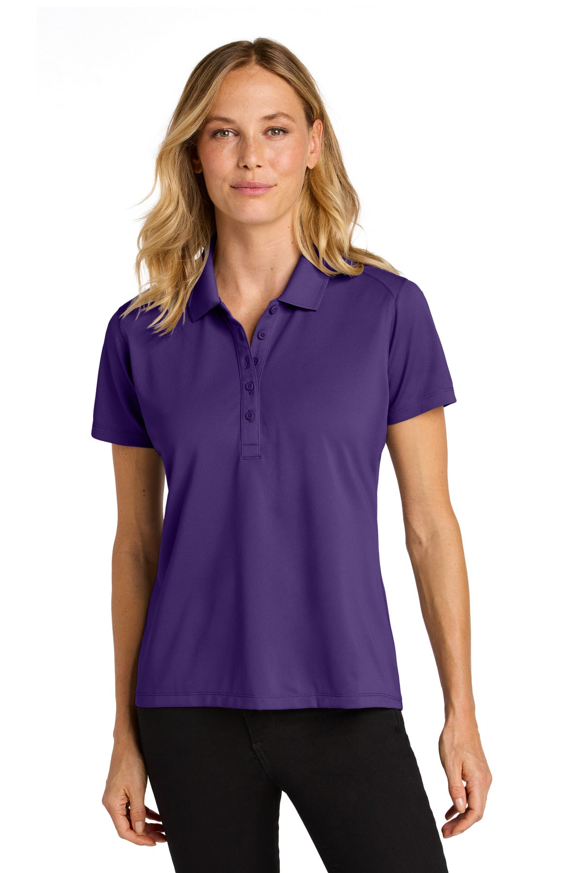 Front View of PrismPrpl Port Authority Women's Wearever Performance Pique Polo LK240