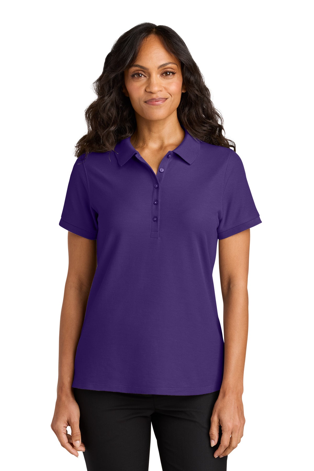Front View of PrismPrpl Port Authority Women's Wearever Signature Pique Polo LK200