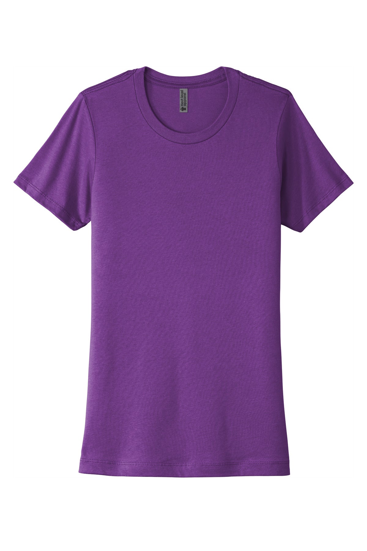 Front View of PrplBerry Next Level Apparel Women's Cotton Tee. NL3900