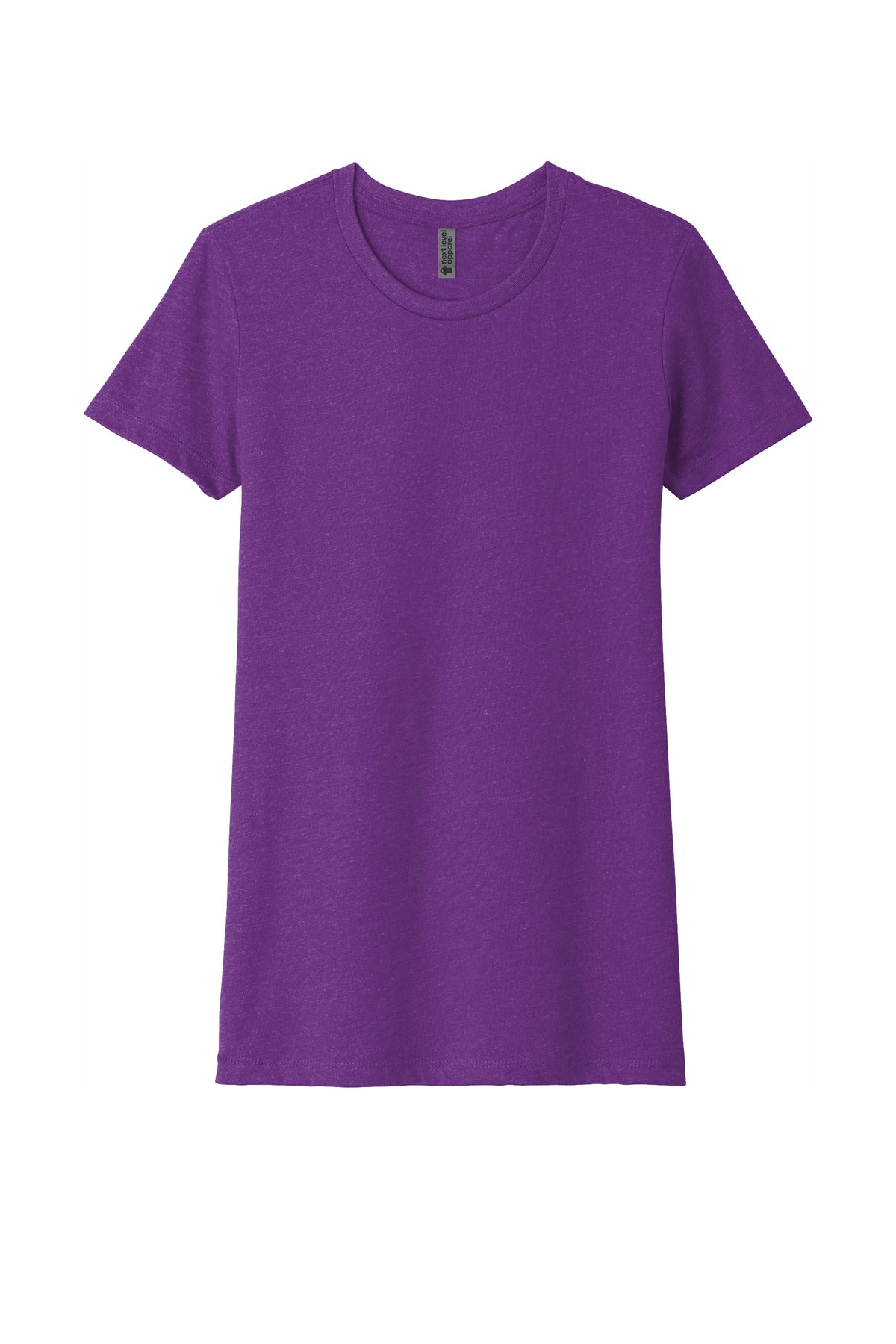 Front View of PrplBerry Next Level Apparel Women's CVC Tee. NL6610