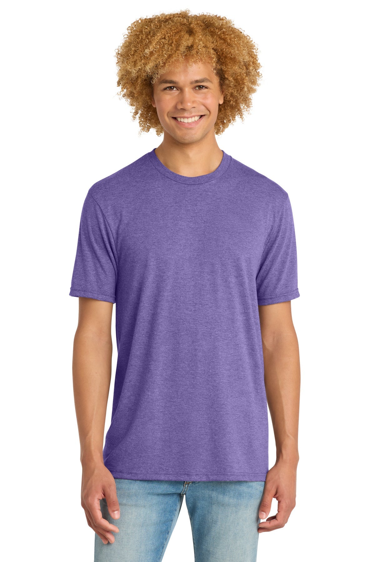 Front View of PrplFrost District Perfect Tri DTG Tee DM130DTG