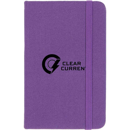 Front View of Purple 3.5" x 5.5" Recycled PET Pocket Bound Journal