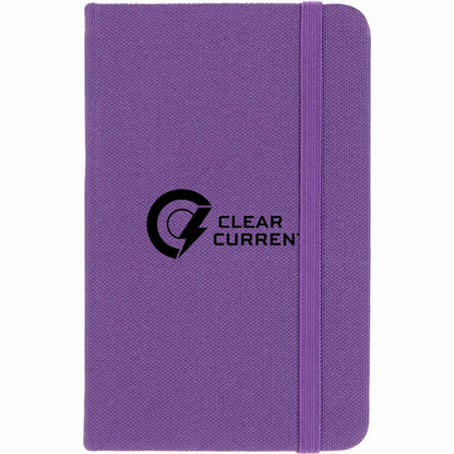 Front View of Purple 3.5" x 5.5" Recycled PET Pocket Bound Journal