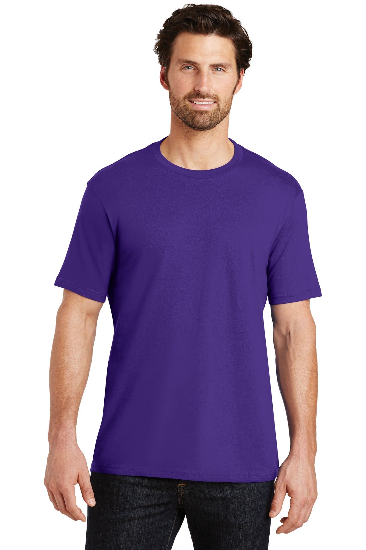 Front View of Purple District Perfect Weight Tee. DT104