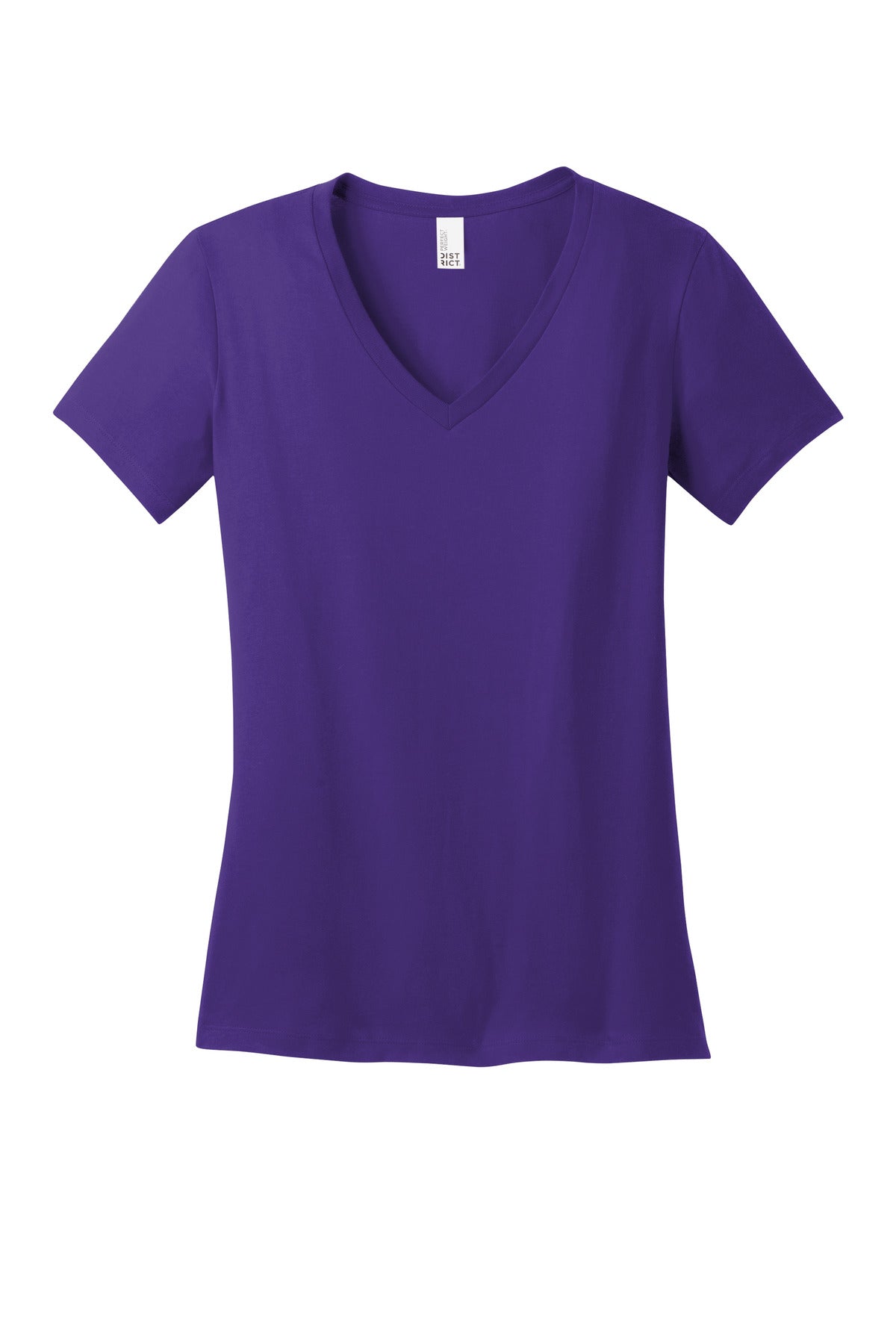 Front View of Purple District - Women's Perfect Weight V-Neck Tee. DM1170L