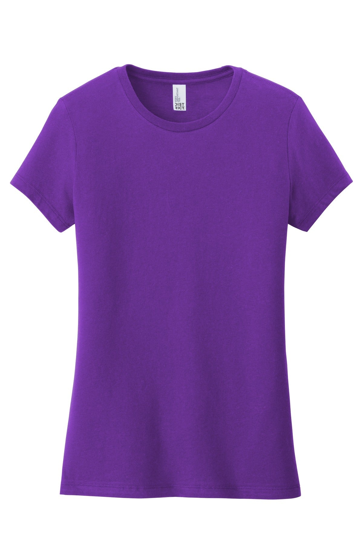 Front View of Purple District Women's Very Important Tee . DT6002