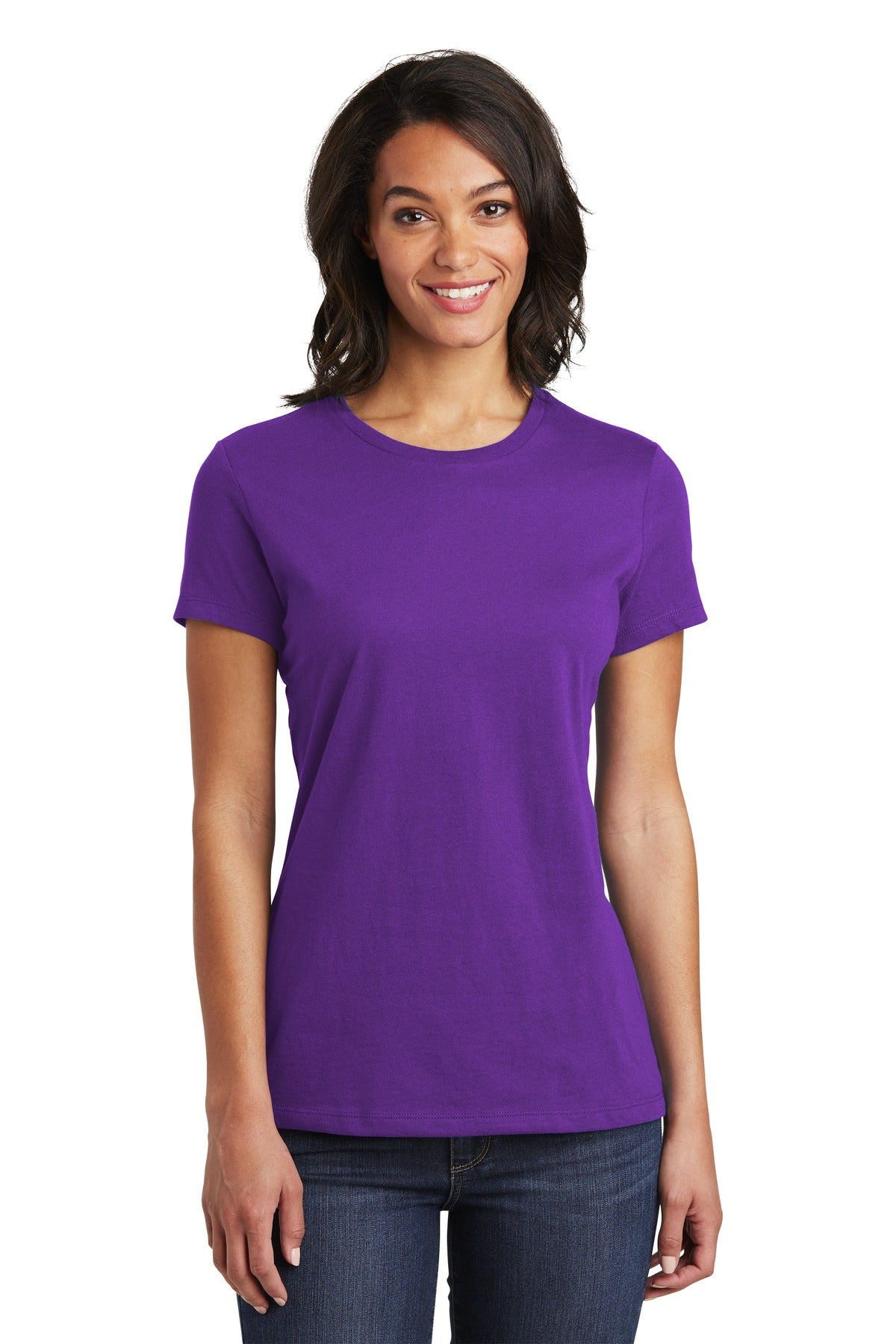 Front View of Purple District Women's Very Important Tee . DT6002