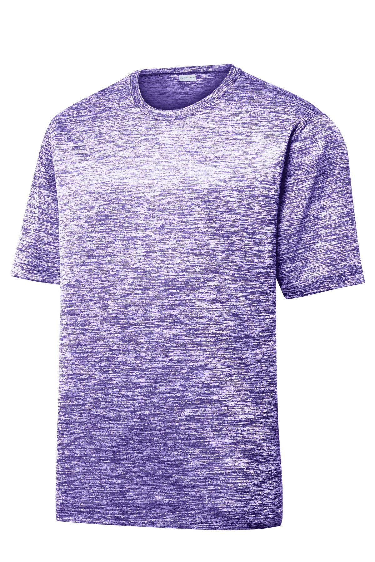 Front View of Purple Electrc Sport-Tek PosiCharge Electric Heather Tee. ST390