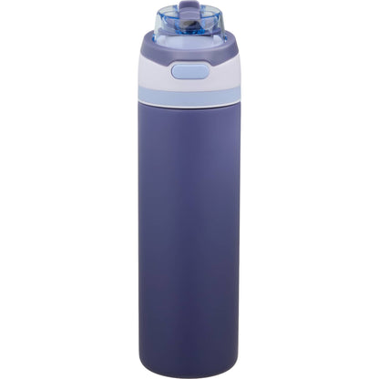 Front View of Purple Elvin 28oz Recycled Stainless Flip Straw Bottle plain