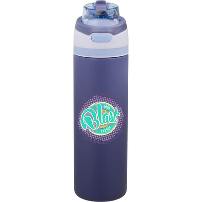 Front View of Purple Elvin 28oz Recycled Stainless Flip Straw Bottle