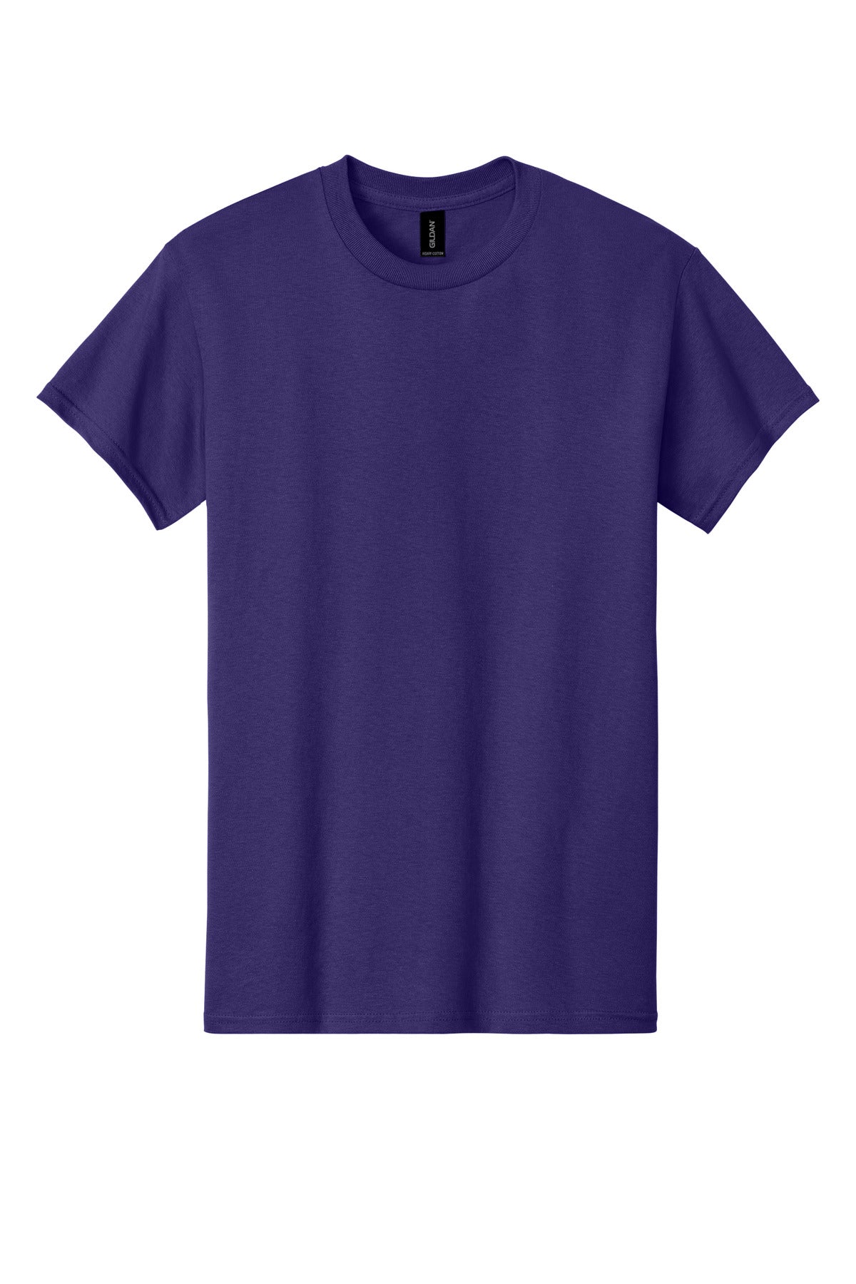 Front View of Purple Gildan - Heavy Cotton 100% Cotton T-Shirt. 5000
