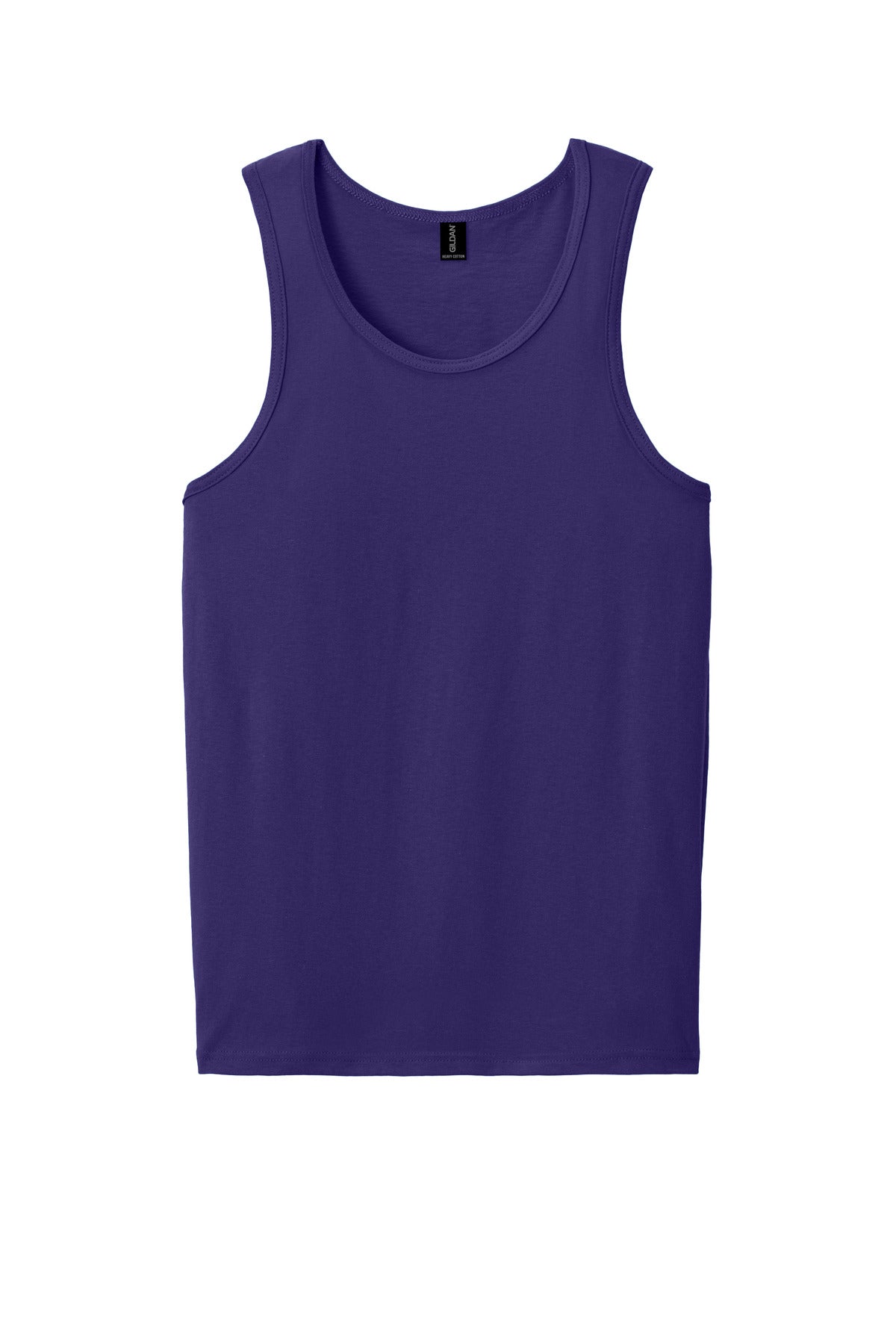 Front View of Purple Gildan Heavy Cotton Tank Top. G5200