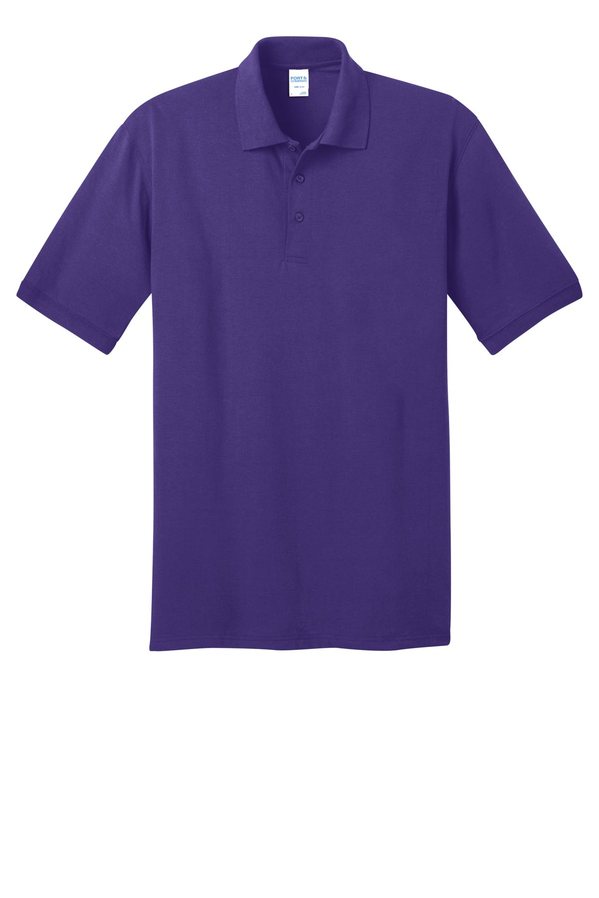 Front View of Purple Port & Co Core Blend Jersey Knit Polo. KP55