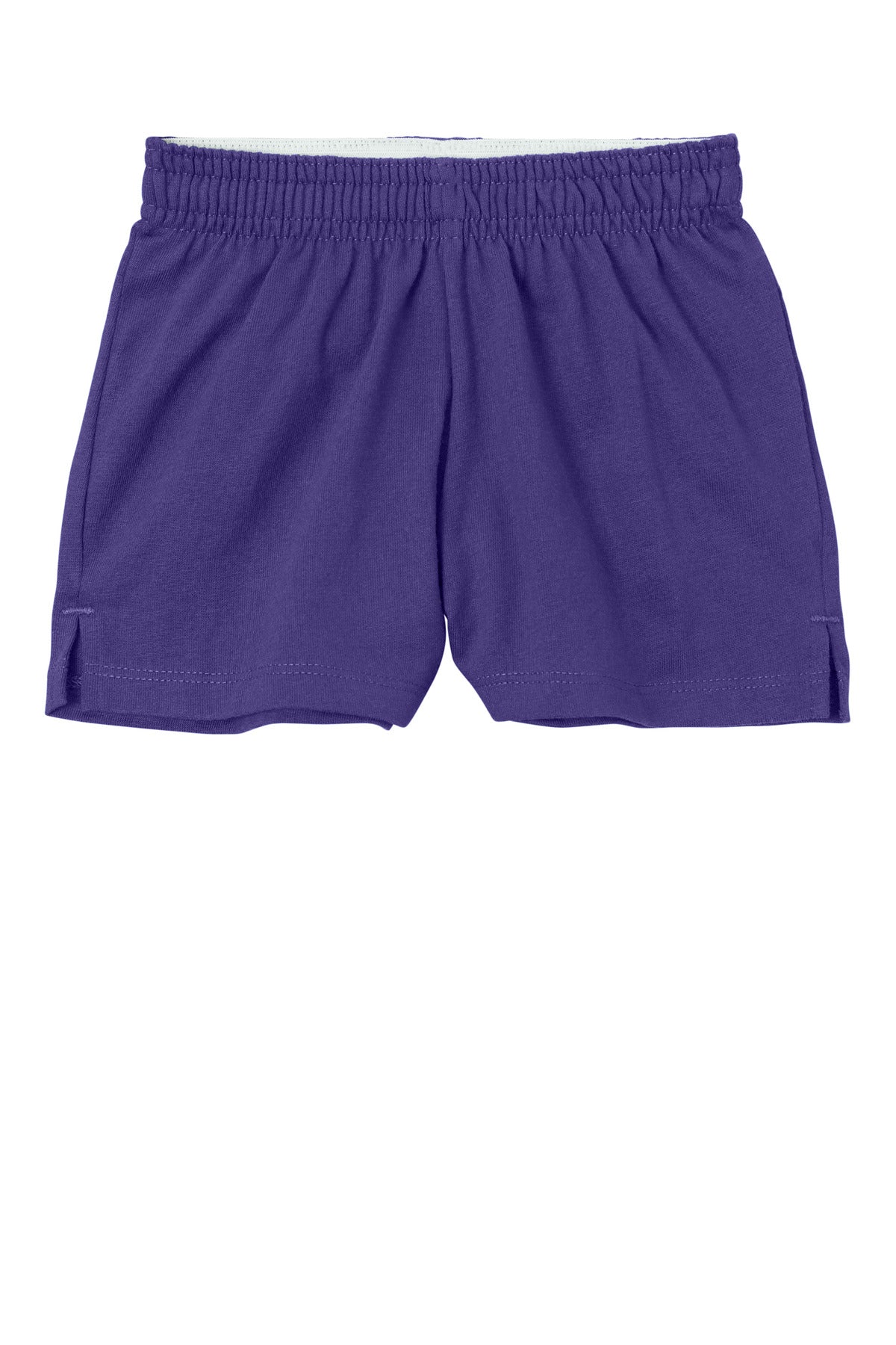 Front View of Purple Sport-Tek Girls Jersey Knit Squad Short YGST311