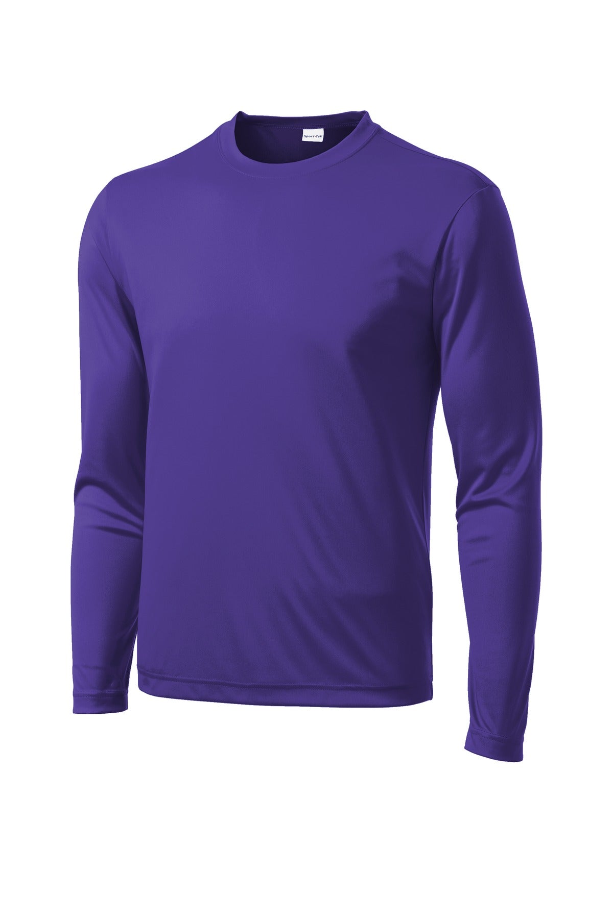 Front View of Purple Sport-Tek Long Sleeve PosiCharge Competitor Tee. ST350LS