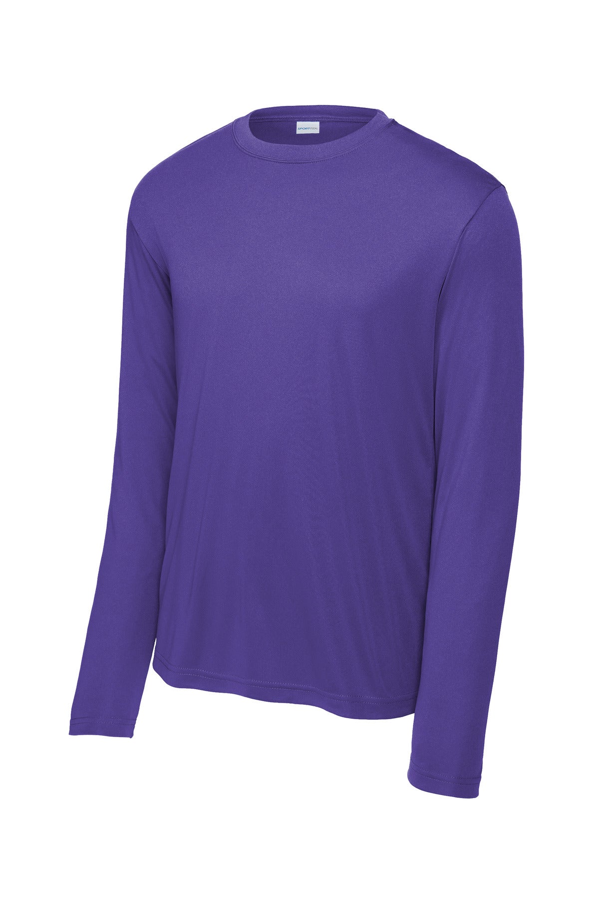Front View of Purple Sport-Tek Long Sleeve PosiCharge Competitor Tee. ST350LS