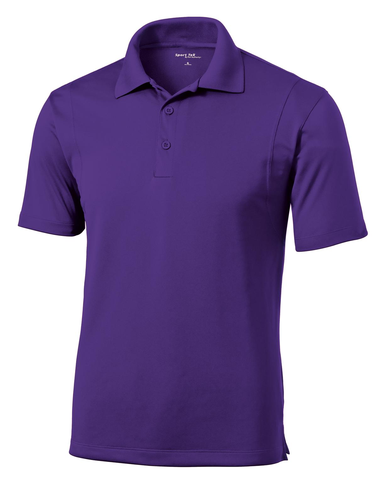 Front View of Purple Sport-Tek Micropique Sport-Wick Polo. ST650