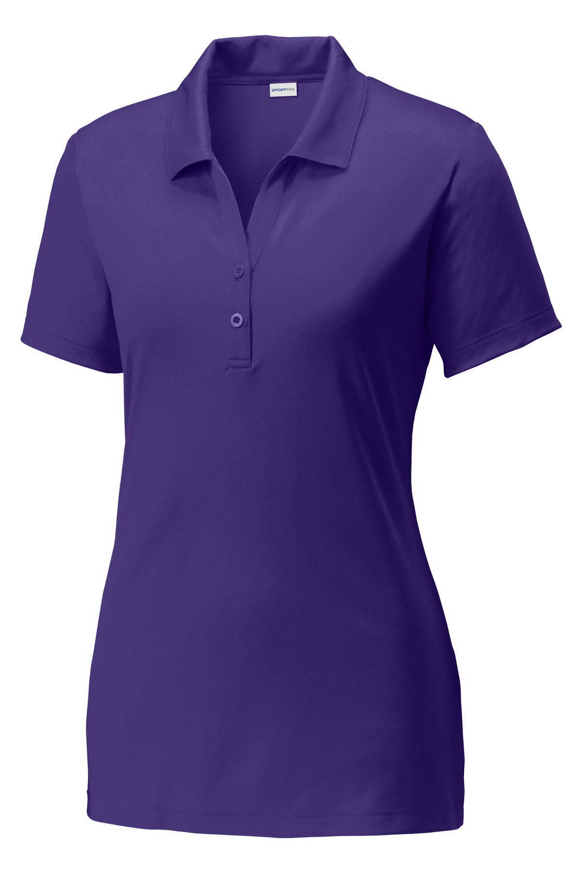Front View of Purple Sport-Tek Women's PosiCharge Competitor Polo. LST550