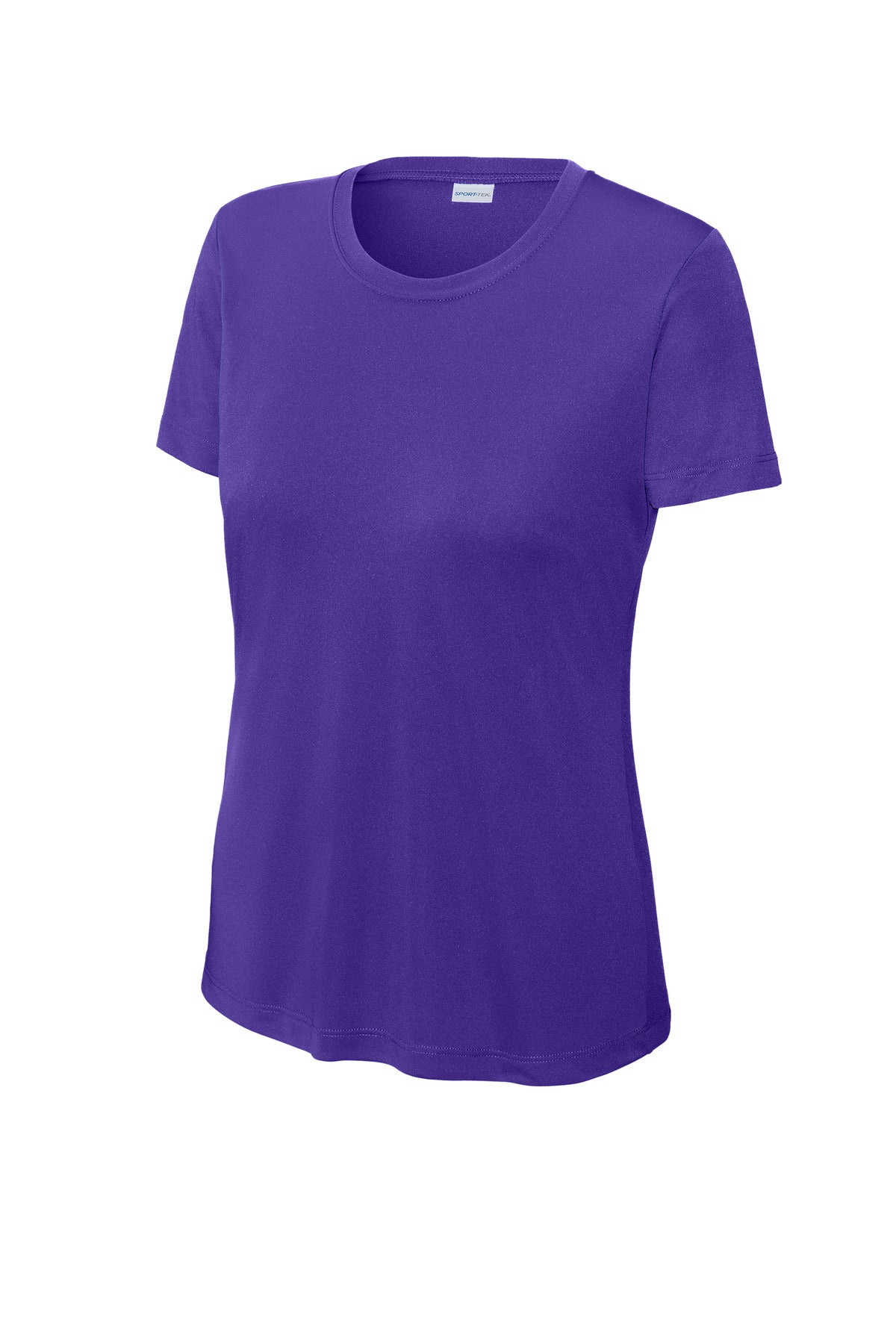 Front View of Purple Sport-Tek Women's PosiCharge Competitor Tee. LST350