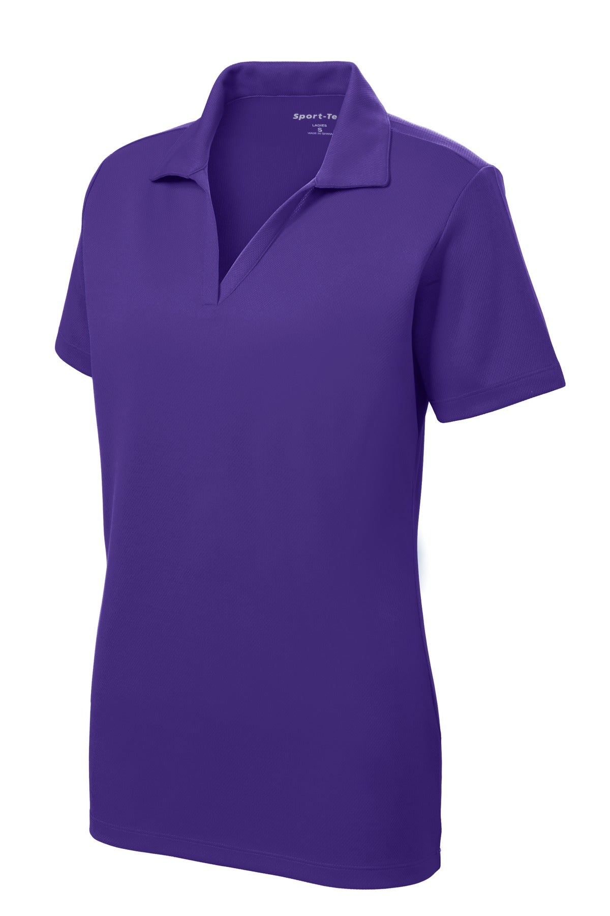 Front View of Purple Sport-Tek Women's PosiCharge RacerMesh Polo. LST640
