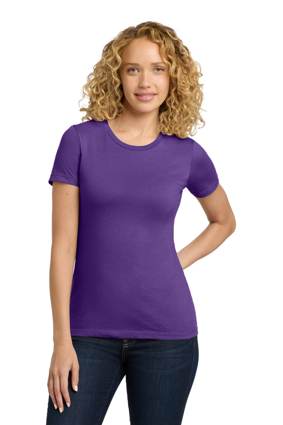 Front View of PurpleRush Next Level Apparel Women's Cotton Tee. NL3900