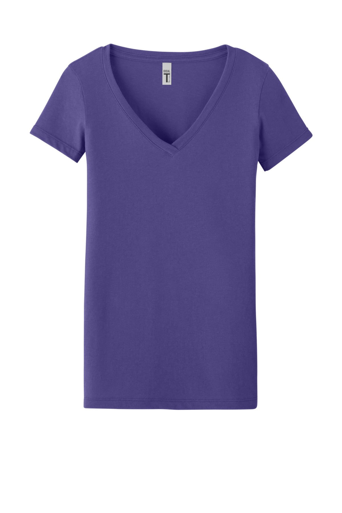 Front View of PurpleRush Next Level Apparel Women's Ideal V-Neck Tee NL1540