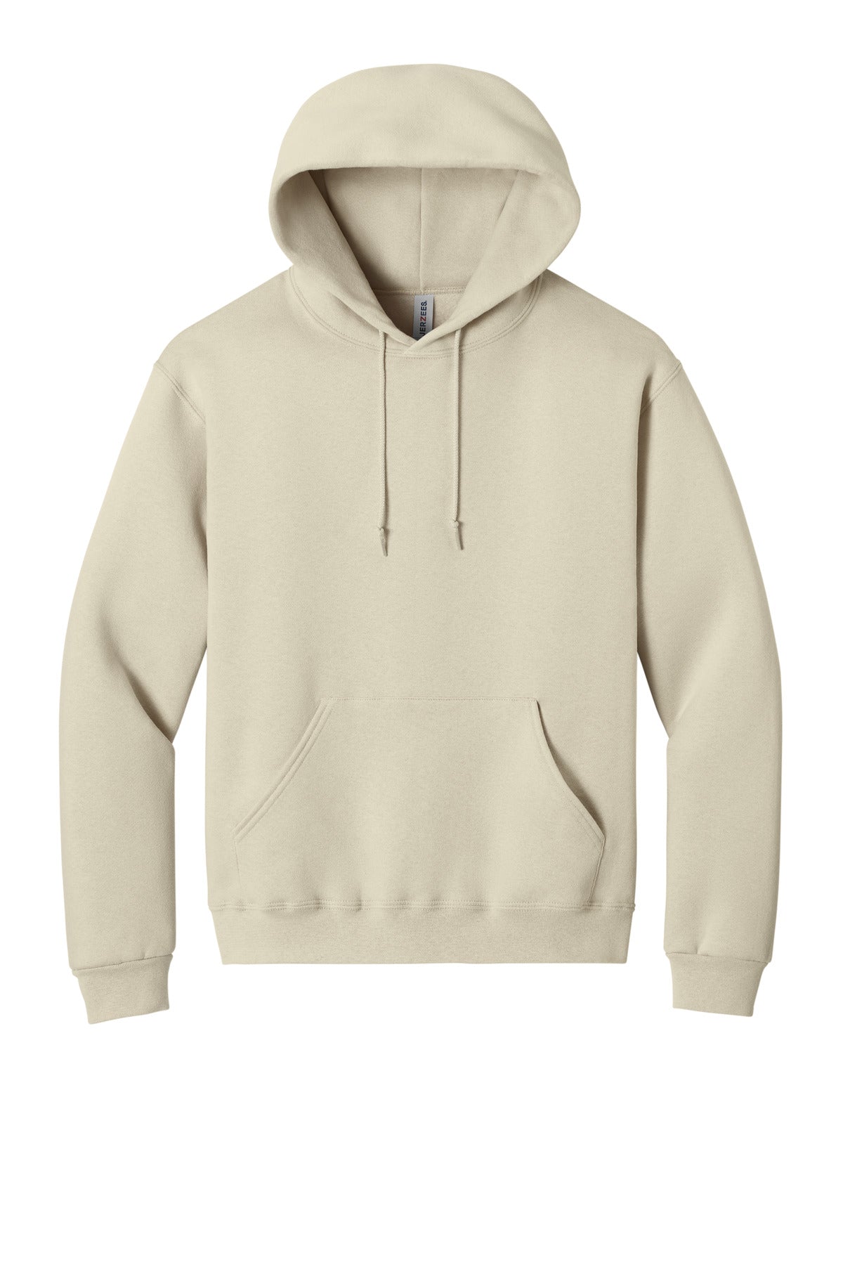 Front View of Putty Jerzees Rugged Unisex Hooded Sweatshirt H12M