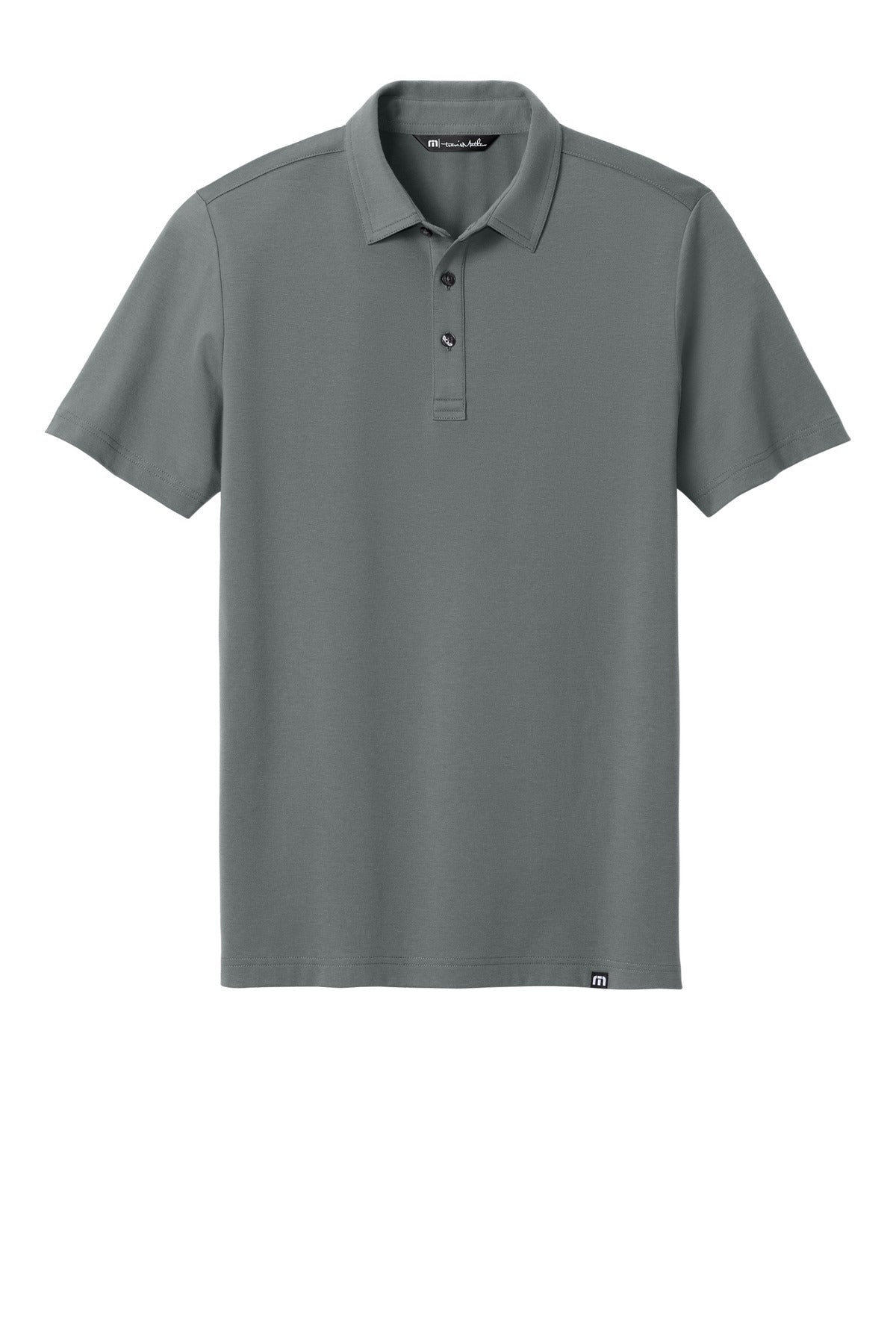 Front View of QuiShaGrey TravisMathew Glenview Solid Polo TMA41461