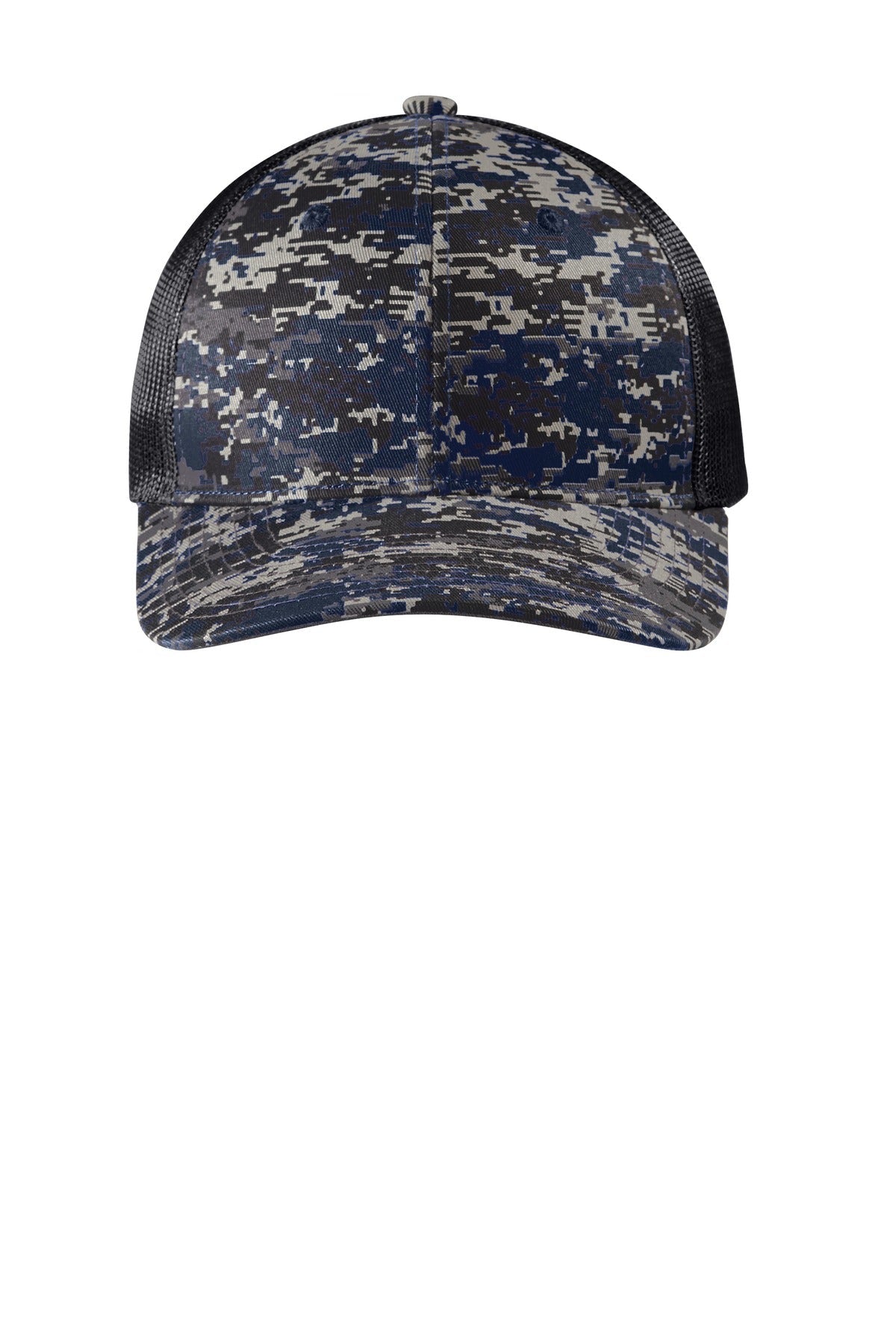 Front View of RcNvDg/GSt Port Authority Digi Camo Snapback Trucker Cap C404