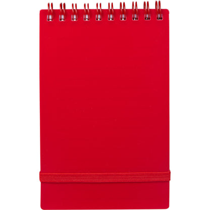 Front View of Red 3" x 5" Recycled Stand Up Pocket Jotter plain