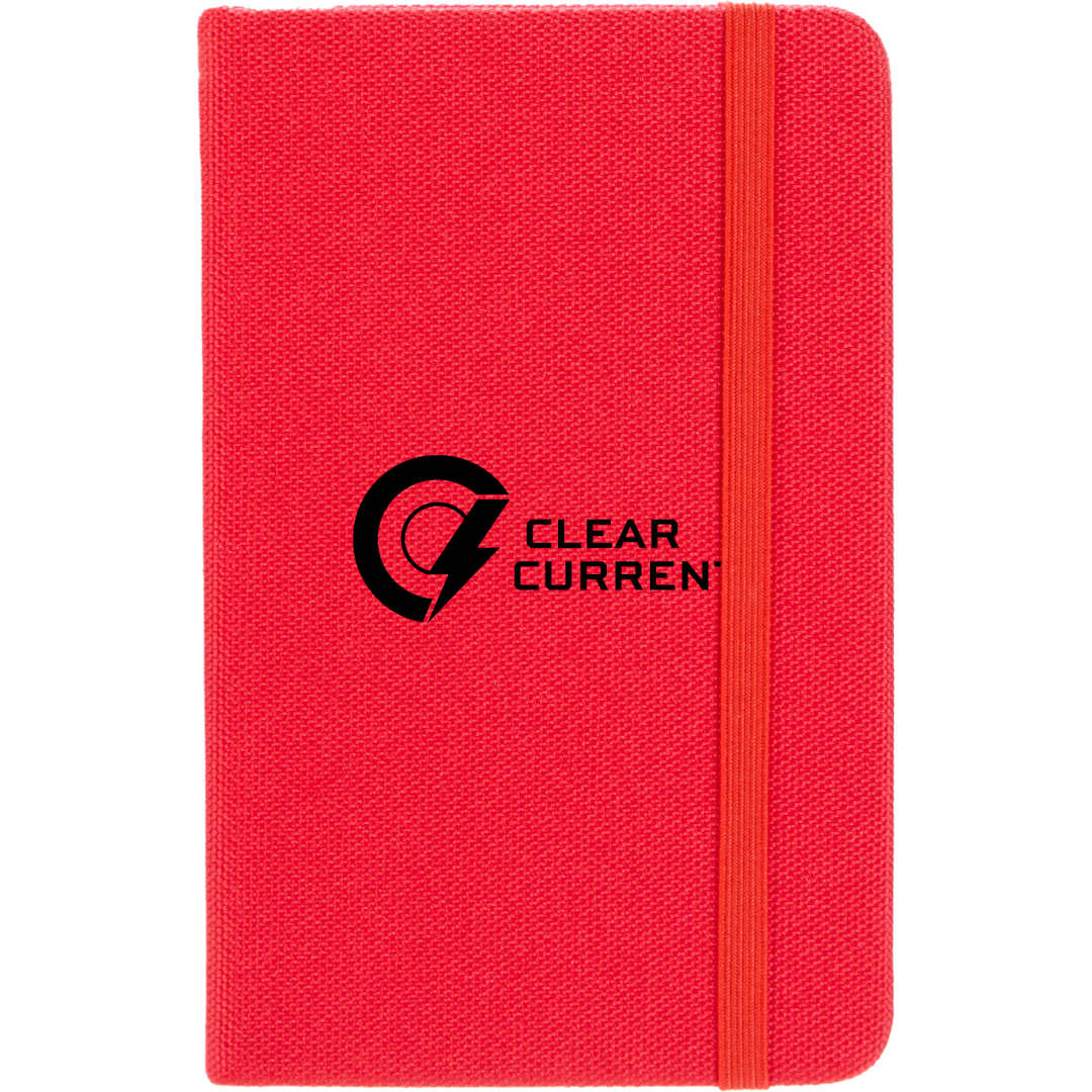 Front View of Red 3.5" x 5.5" Recycled PET Pocket Bound Journal