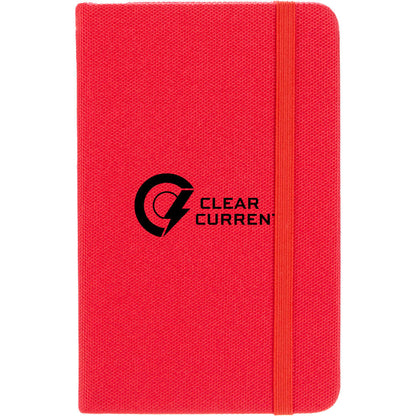 Front View of Red 3.5" x 5.5" Recycled PET Pocket Bound Journal