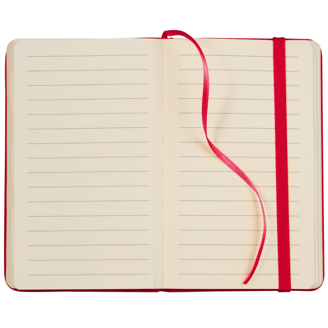 Front View of Red 3.5" x 5.5" Recycled PET Pocket Bound Journal