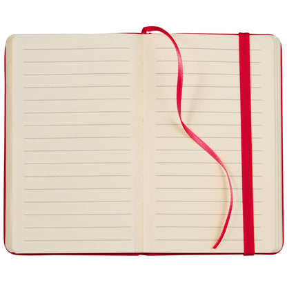 Front View of Red 3.5" x 5.5" Recycled PET Pocket Bound Journal