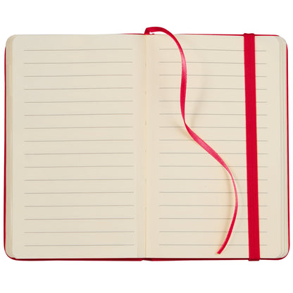Front View of Red 3.5" x 5.5" Recycled PET Pocket Bound Journal