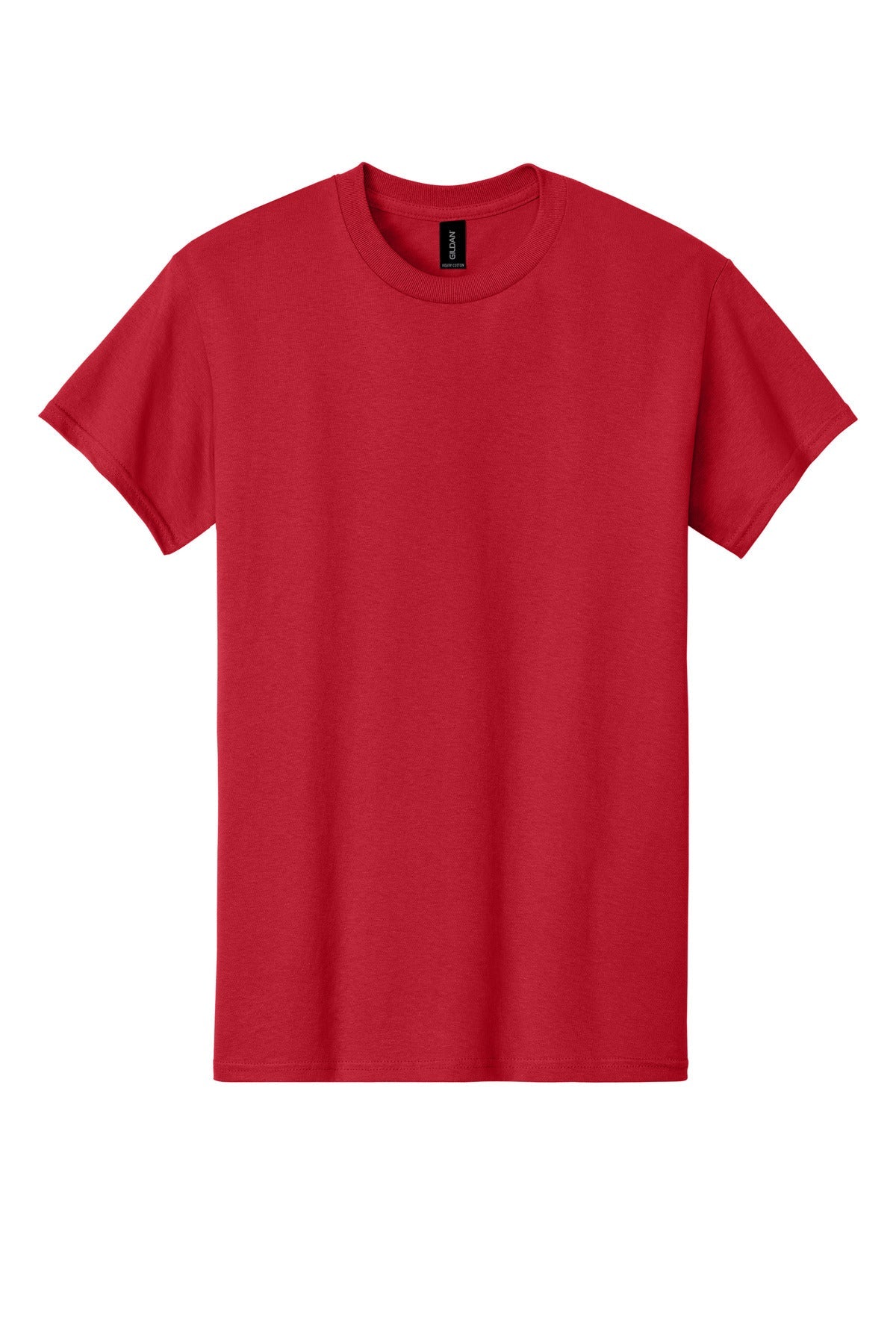 Front View of Red Gildan - Heavy Cotton 100% Cotton T-Shirt. 5000