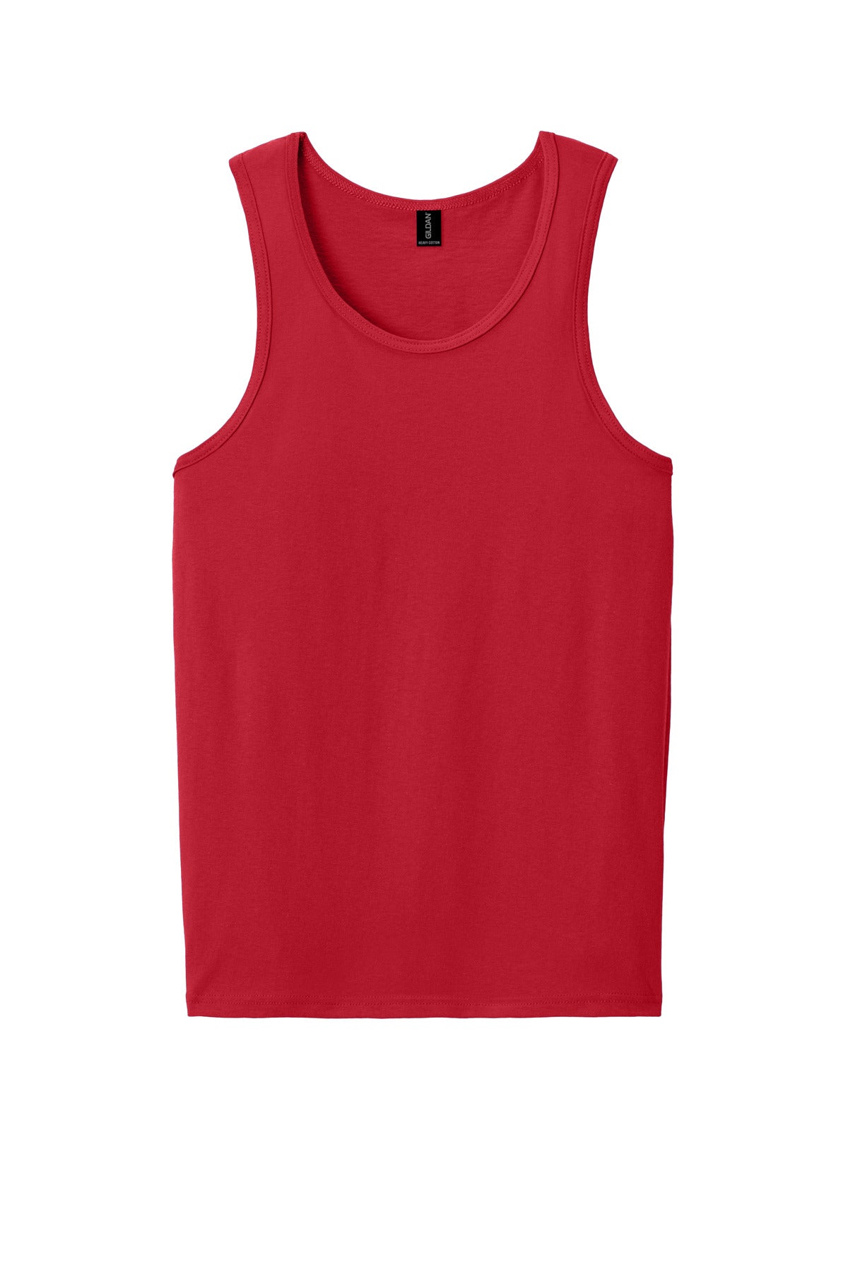 Front View of Red Gildan Heavy Cotton Tank Top. G5200