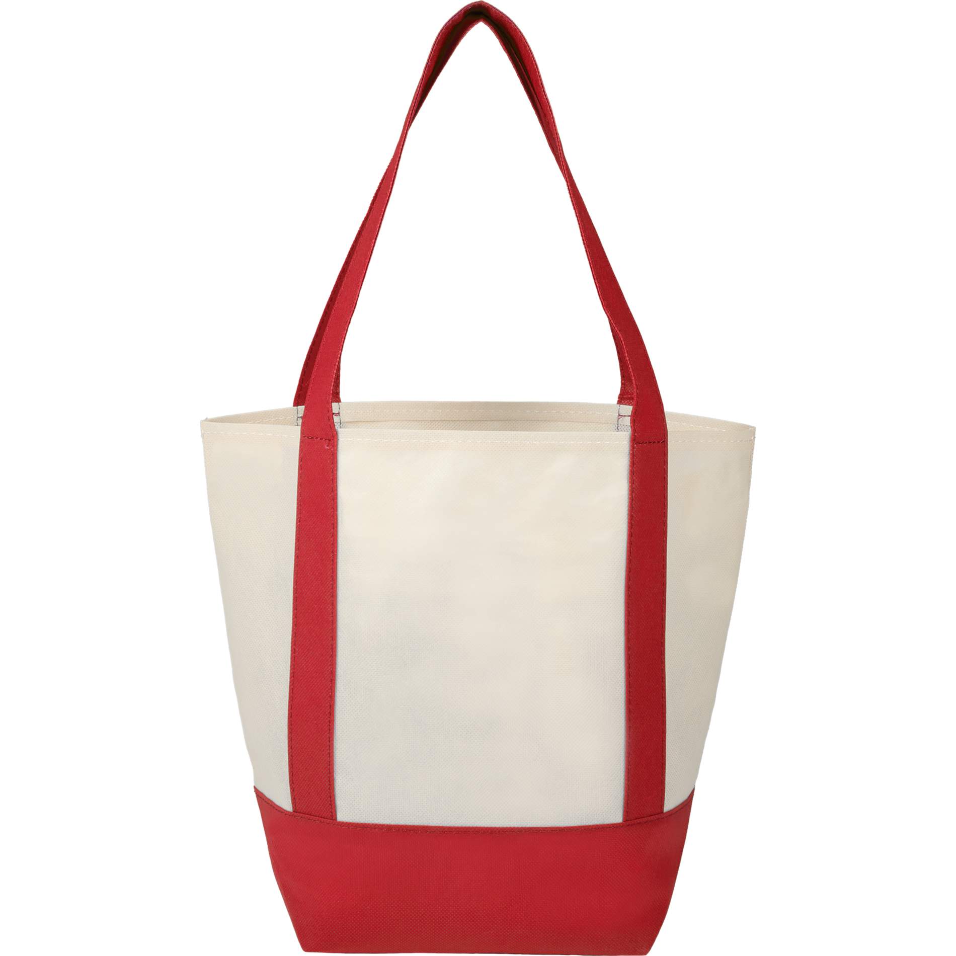 Front View of Red Mini Non Woven LighthouseTote plain
