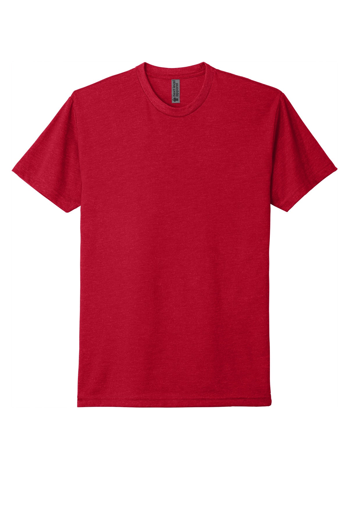 Front View of Red Next Level Apparel Adult CVC Tee. NL6210